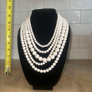 Elegant White Beaded Necklace